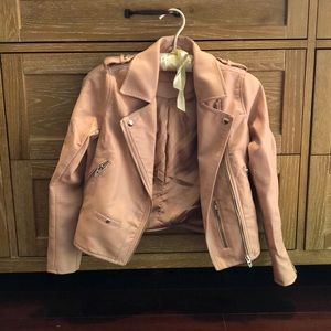 Vegan leather moto outerwear jacket